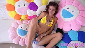 Hey this perverted daddy takes the girl next door Shrooms for tight hairy pussy rimjob and huge monster cock creampie action