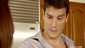 Intense Step Family Action As Step Daddy Pounds Step Daughter While Loving Step Mother Watches