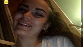 hey, wanna see my big tits? this sexy brunette girl is showing boobs on webcam!