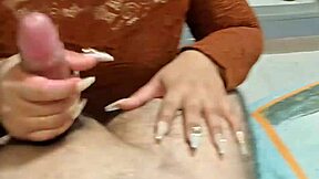 i feel so connected masturbating my husband with fingering until he gives me his warm cum load