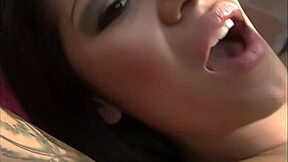 Why resist tasting this young exotic pussy in fishnets during passionate cunilingus ride?