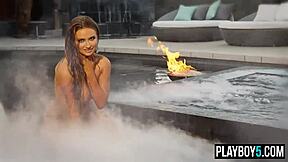 Hey check out this blonde teen 18+ Playboy model Brittney Shumaker stripping with her big natural tits