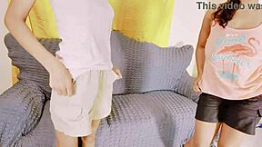 hey guys, check out these cum swapping babes sharing a cock and sex in a wild bbf swing