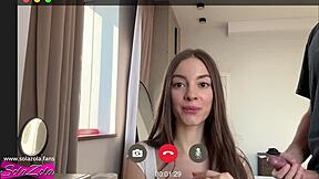 This sexy brunette in stockings gave a blowjob then fucked her new boyfriend with cumshot on face.