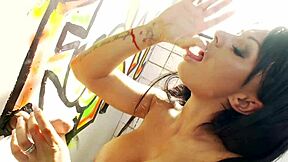 Kerry Louise casually takes cumshots and facials at the gloryhole after blowjob and ass to mouth action.