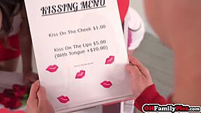 Lucky big cock stepbrother got a perfect double blowjob on valentines day by penelope kay and sexy teen 18+ renee rose.