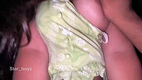 In a cozy bedroom, a young beauty experiences her first intimate moments with passion and tenderness.