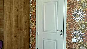 Young cuckold wakes to morning surprise from whore wife taking two big cocks in her tight petite pussy, with skinny body and small tits in homemade MMF group.