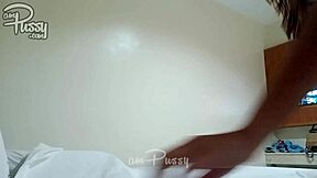 Asian teen girl gets wild masturbating on all fours.