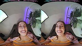 Oh man, I wake up all horny as this sexy brunette, wanting you to fuck me hard in virtual reality... wait, yeah