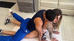 What Happens When a Muscular Gym Trainer Gives a Hot Class to Petite 18+ Colombiana?