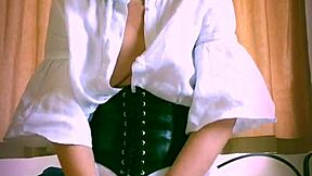 bored housewife dresses as sexy pirate but inserts carrot in solo masturbation with toys