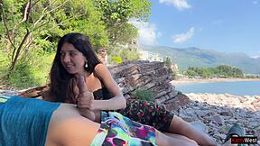 Whoa, public dick flashing on the beach led to me grabbing his cock and making him cum hard!