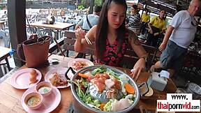Amateur Thai teen 18+ Polly with big boobs assists her European boyfriend