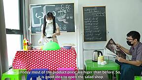 Asian Girl Gets Intense Doggystyle Fuck And Wet Pussy Lick In Her Store