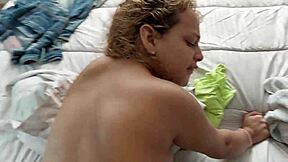 beautiful stepsister experiences intimate moments in her private space.