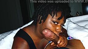 darkchocolatebarbie allowed the release inside her mouth before spitting it back onto the shaft in a homemade encounter with a young black lover