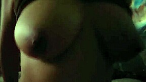 Tetas grandes naturales in cowgirl ride with moans! Latina teen milks huge load on tits for neighbors.