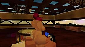 Slut gets fucked hard by big cock in roblox with cum on big tits?