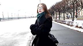 uh casual teen alita angel gets warmed up by stranger with blowjob, riding, and cumshot outdoors...