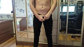 Close-Up Massage Session with Cute Hunk Jerking Huge Monster Cock to Moaning Orgasm