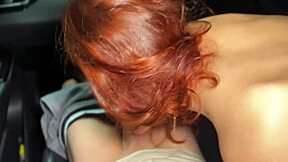 i gave the best blowjob in the car to this cute redhead teen with dirty talk