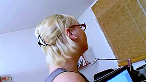 Anal fuck in the office with the little 18+ blonde maeva blue. She's so petite and skinny, taking that deepthroat and rough orgasm like a real slut!