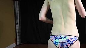 Slim ponytail blonde pixie eats ass and dick during casting audition