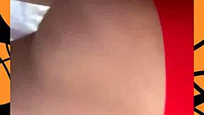 Busty Cheerleader Ivy Flores Feels Overwhelmed Playing With Her Huge Jugs And Shaved Pussy