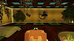 Slut gets fucked hard by big cock in roblox with cum on big tits?