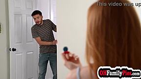 Redhead teen Madi Collins and hot Latina Angel Gostosa, take that perverted big cock from stepbrother!