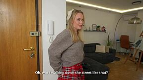 In a private classroom, the teacher delivered a special lesson to the eager student. It escalated into rough sex, ending with her eating cum from the condom.