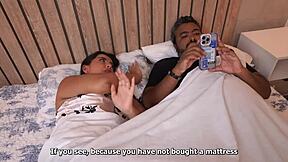 the big ass stepmom sneaks into a forbidden fuck with her stepson. they share the bedroom secretly at night.