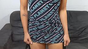 Bunduda brasileira with big ass moans loud riding old guy cock! Huge natural tits bounce in see through outfit.