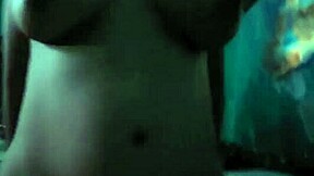 Tetas grandes naturales in cowgirl ride with moans! Latina teen milks huge load on tits for neighbors.