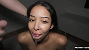 Submissive teen 18+ craves that big cock action. 😏 Can't stop riding it rough!