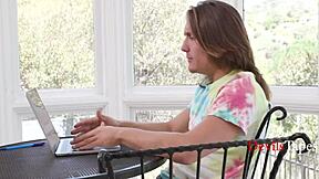 Petite Brunette Roommate Caught In Kitchen Upskirt Leads To Rough Anal Creampie In Dorm