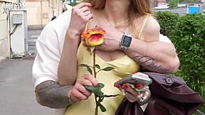 romantic russian couple enjoys tender blowjob, cowgirl riding, and doggystyle on the bed until facial cumshot.