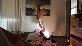 super hot petite 18+ blonde cheerleader in short miniskirt flashes tits and shaved pussy