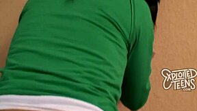 Look at this 5'1 tall 110lb teen with perky tits sucking that big cock during her casting interview.