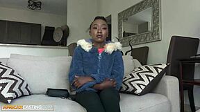 big black ass teen 18+ sits on producers big cock at modeling audition for petite ebony casting