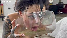 aradia the goth latina whore gets extreme rough anal and throat fucking with puke piss and no mercy domination.