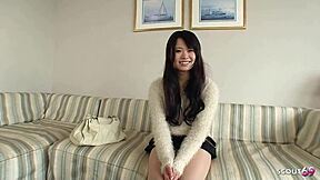 Petite Japanese Teen 18+ In Nylon Pantyhose Gets Intense Orgasm By Older Guy At Uncensored Jav Casting