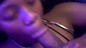 ebony facial with pretty young couple licking balls and moaning during sex