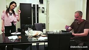 Teen fingers herself then gives blowjob and fucks stepdad in kitchen roleplay.