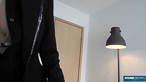 Classy blonde Shina Ryen seduces her boss with deepthroat blowjob pov