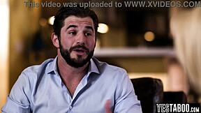 Tiny tattooed blonde agrees to let hung stud rail her hard. She rides his big cock roughly in doggystyle.