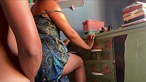 New neighbor brunette babe came over alone and got her shaved pussy fucked hard in homemade reality