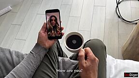 in a luxury hotel, a man cheats on his wife with escort katty through creampie and dirty talk