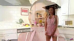 PETITE JAPANESE STEP-SISTER SEDUCE TO FIRST TIME BLOWJOB IN THE MORNING! FULL UNCENSORED JAV PORN WITH SLOPPY BALL LICKING AND SWALLOW CUM!